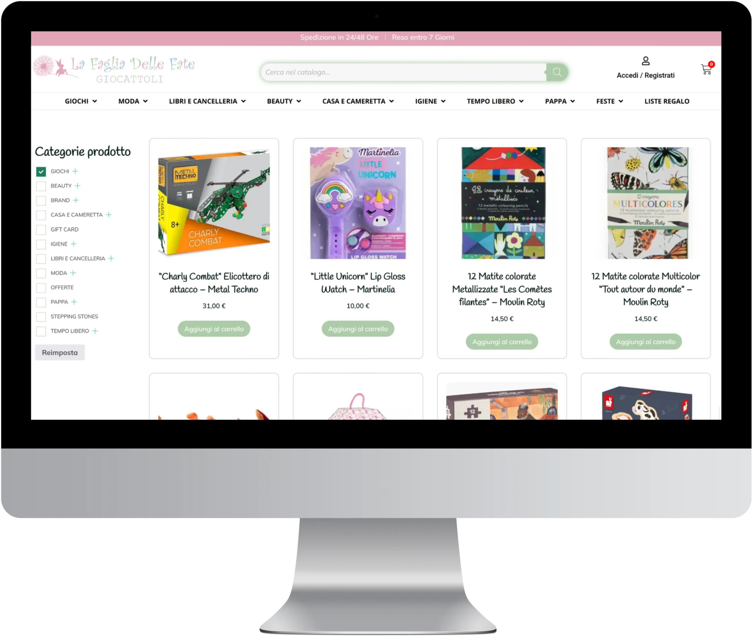 Creazione e-commerce negozio di giocattoli