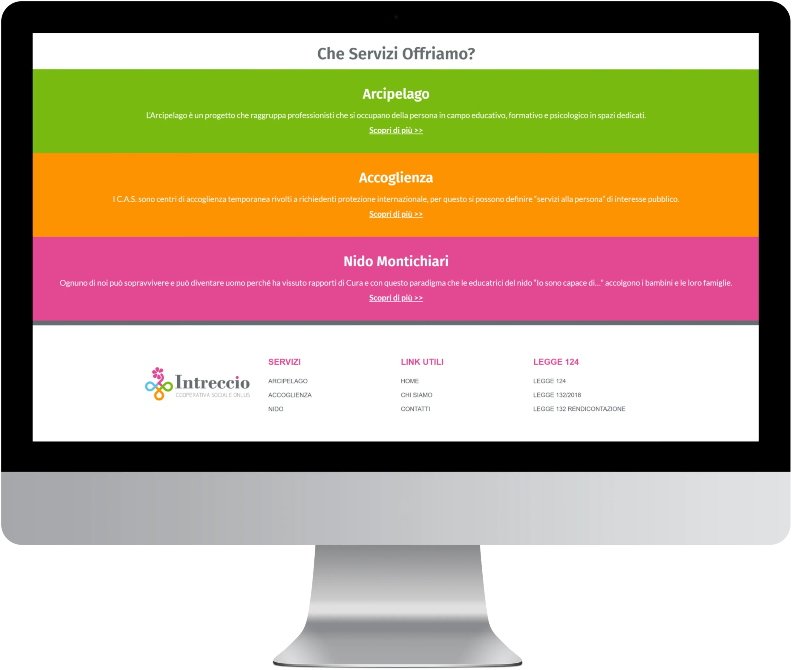 Sito web aziendale per cooperativa sociale